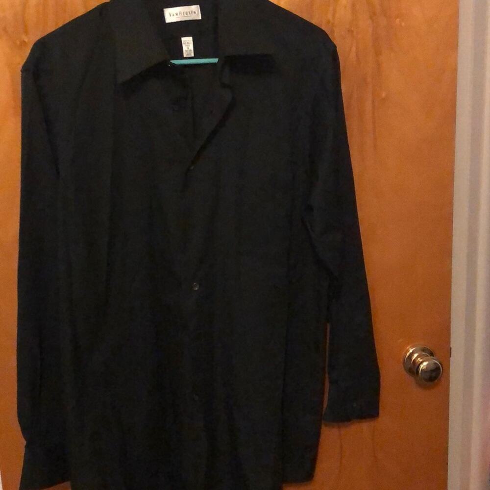 Van Heusenens wrinkle free regular fit mens black shirt - 32/33